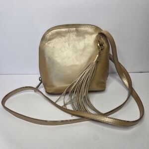 HOBO Gold Crossbody Bag with Tassel
